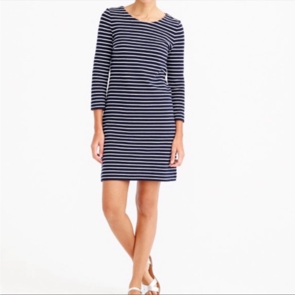 J. Crew Dress Maritime Navy White Striped Cotton Womens Size XS